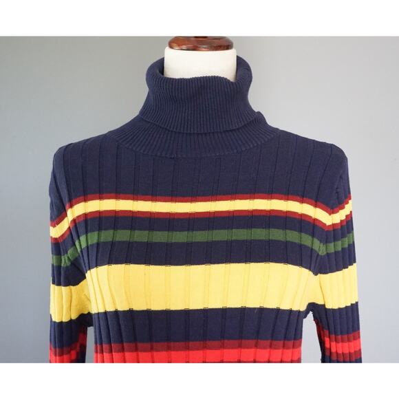 Eloquii Striped Turtleneck Ribbed Sweater Dress Sz 18-20 Preppy Academia School - Picture 4 of 16